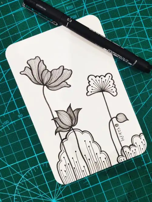 黑白线描画装饰画