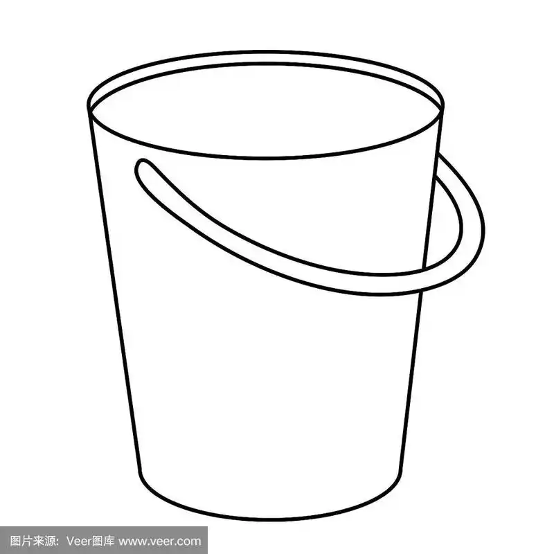 桶与处理简单的线向量模板.用于移动概念和网页设计的线性风格标识.