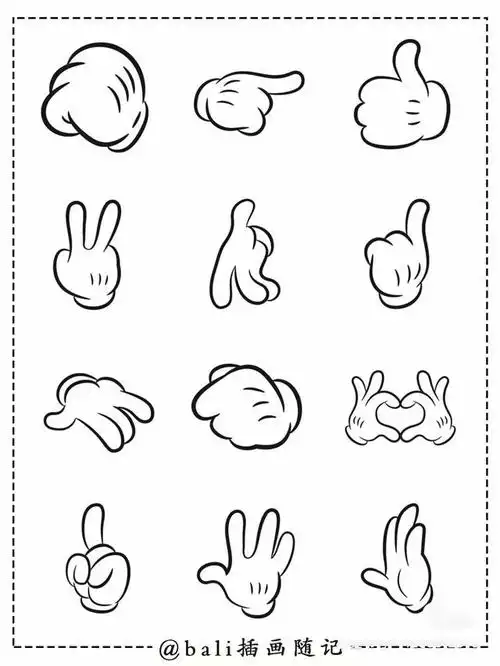 插画学习儿插小手怎么画收下这份手部简易画法