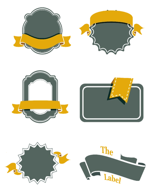 简约卡通丝带标签合集