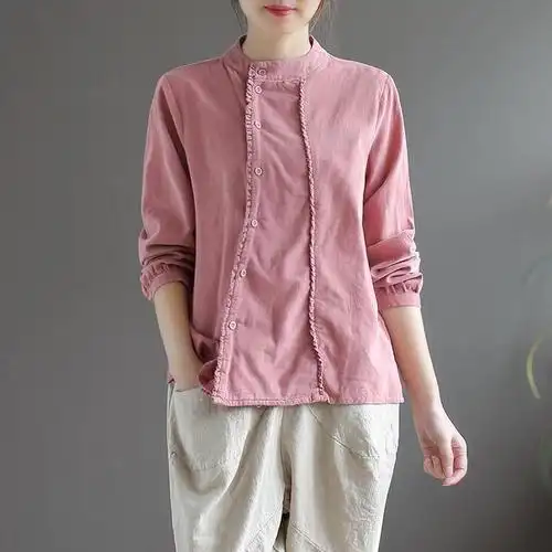 女人不管有钱没钱,19年一定要有件"棉麻衫",显瘦百搭还美嫩