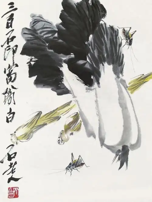 同样画萝卜白菜,张大千,齐白石,吴昌硕到底哪位大师更胜一筹?