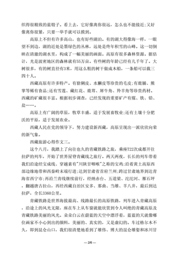 西藏旅游心得作文多篇docx6页