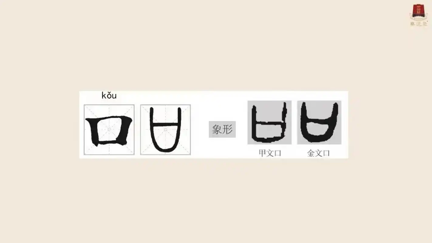 【说文解字  "口"字】  甲骨文的口,最初就是口之形,一眼望过去就是一