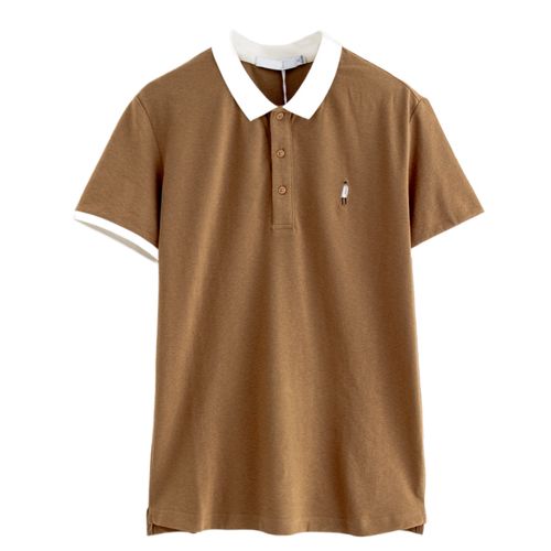 男装 西湖阁老【杰】夏装   刺绣小人开叉棉质polo领t恤jn012