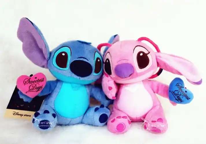 日本代购 迪士尼星际宝贝史迪奇绝版情侣款史迪奇安琪恩爱公仔