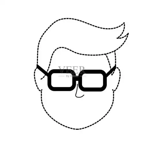 虚线形状的默认头像人社交用户