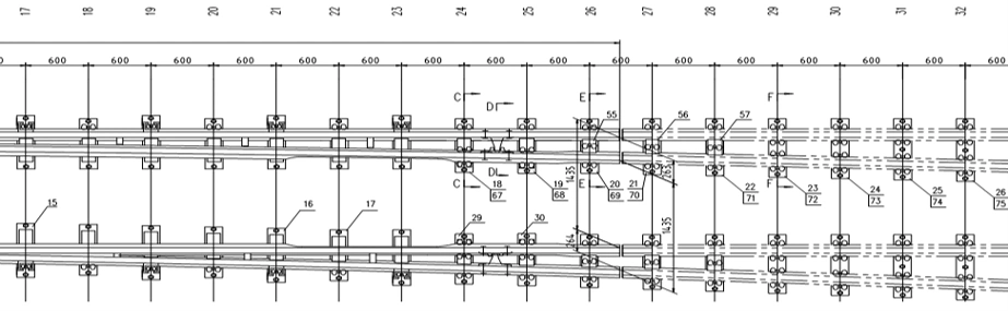 sc(07)330-100转辙部分布置图sc(07)330总布置图2,辙叉部分设置1:20的
