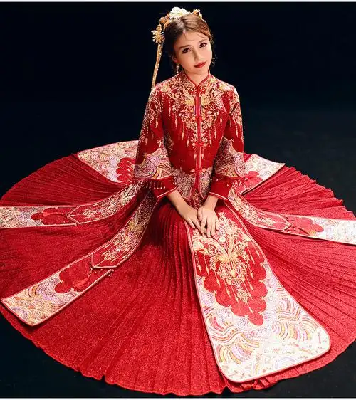 秀禾服新娘2019新款夏季薄款结婚礼服中式婚纱敬酒服嫁衣秀禾