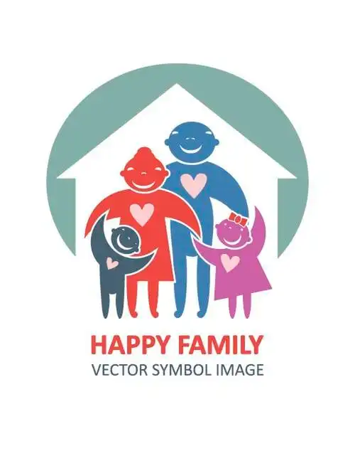 矢量幸福家庭徽标