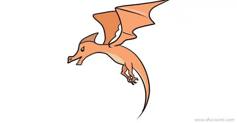 风神翼龙儿童画怎么画 风神翼龙简笔画好看 - 水彩迷