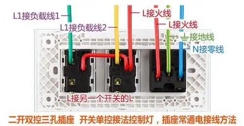 第二步家居杂坛来给大家分析双开双控三孔插座的接线方法