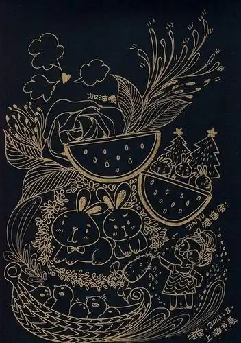 黑纸上的简笔画 简笔画图片大全-蒲城教育文学网