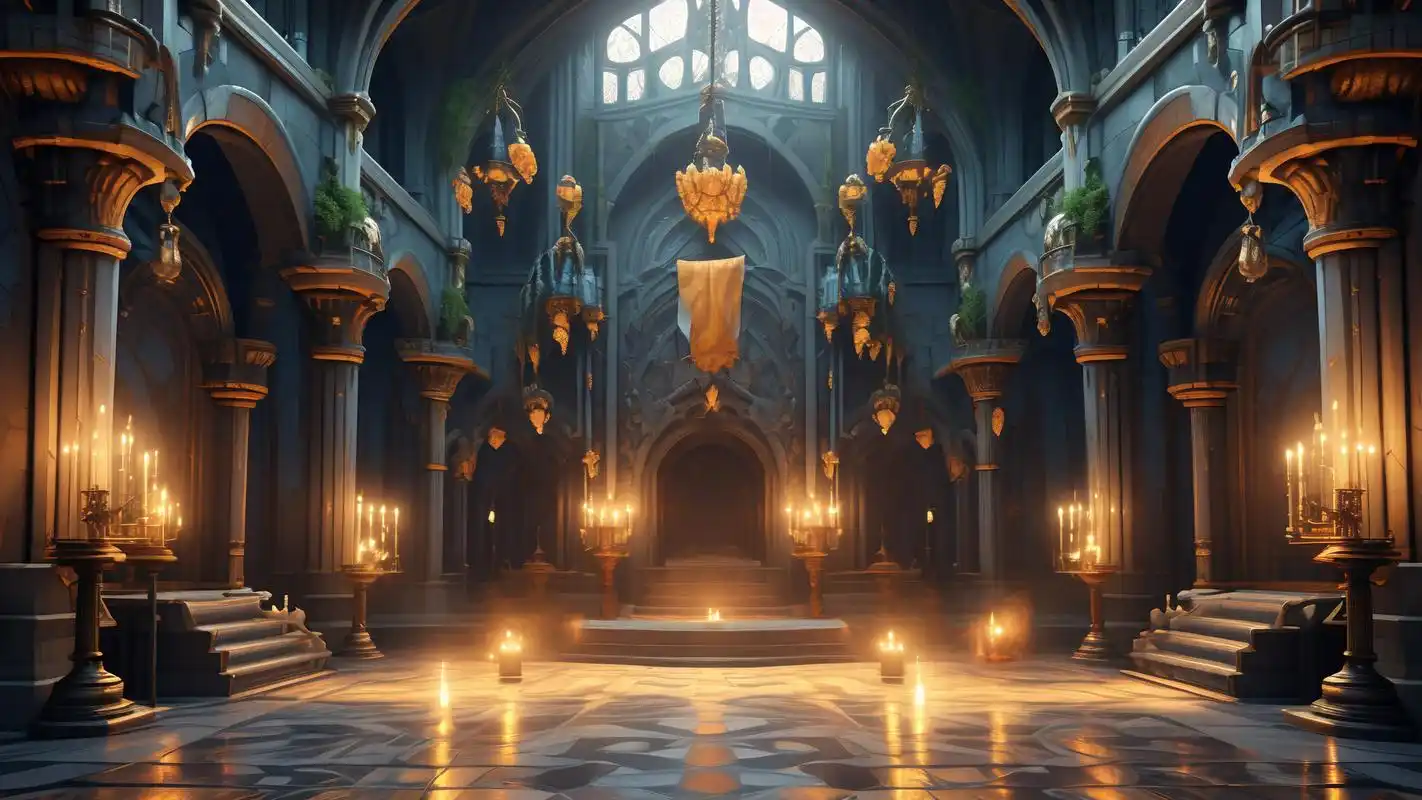 98夜晚城堡动漫氛围感背景93