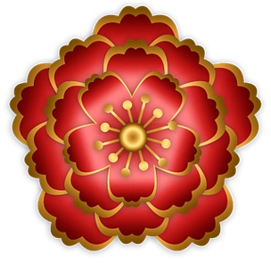 牡丹形状的中国新年装饰花