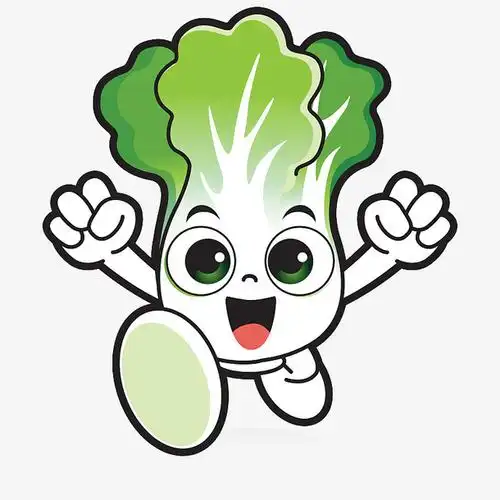 卡通奔跑的大白菜