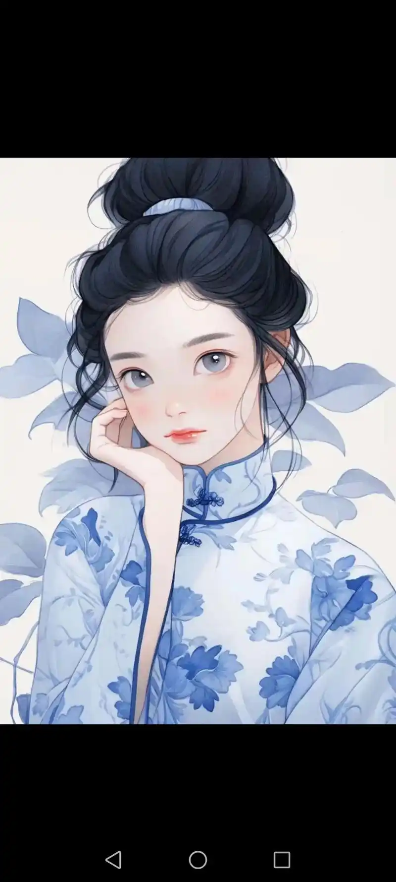 青花瓷系列漫画人物插画分享 #ai绘画 #古风头 - 抖音