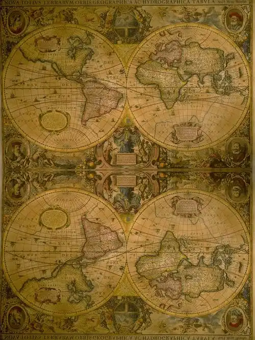 欧式复古地图展板