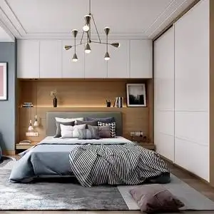 定制衣柜推拉门北欧简约卧室床头柜组合一门到顶衣柜整体定做