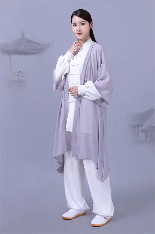 太极服披风 太极服女男披纱单件太极拳表演比赛服中国风舞蹈披风披肩