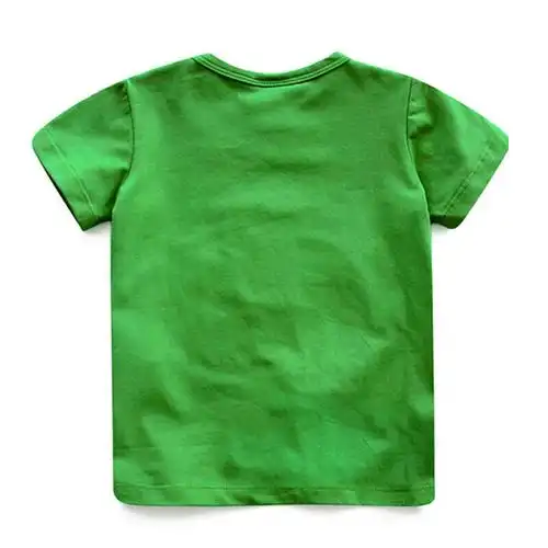 短袖纯棉t恤 童装夏装新款立体小汽车款男童宝宝儿童上衣 限时抢-绿色