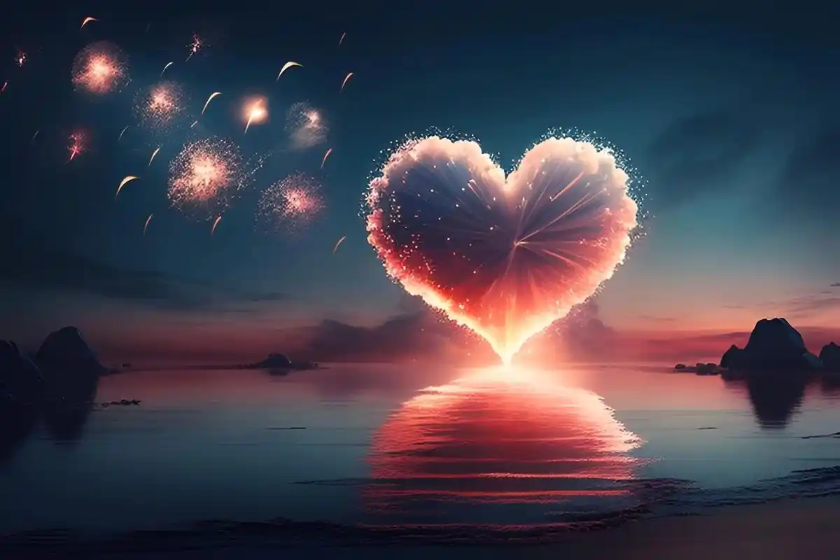 抖音宽屏背景图.爱心烟花:还有同款壁纸系#歌曲爱的蠢动 #视 - 抖音