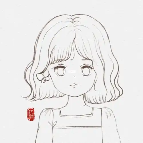 可爱头像线稿