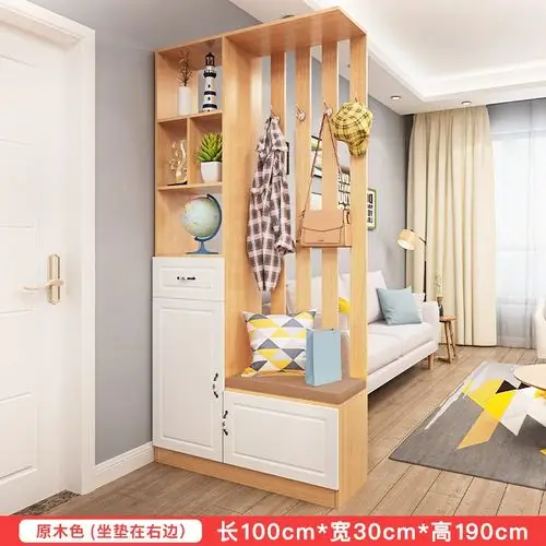 寻木匠客厅鞋柜玄关柜一体带换鞋凳柜子间厅柜小户型酒柜屏风装饰隔断