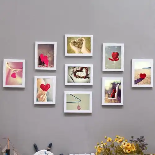 九宫格创意组合客厅悬挂照片墙挂卧室相片9个照片墙