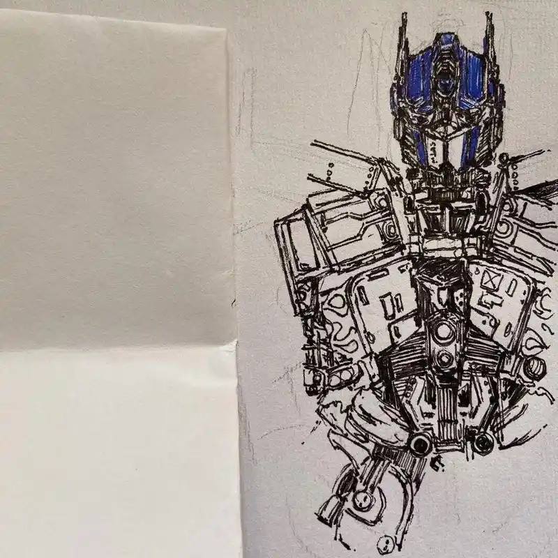 汽车人,集合#变形金刚 #擎天柱 #线稿 #想画就画 - 抖音