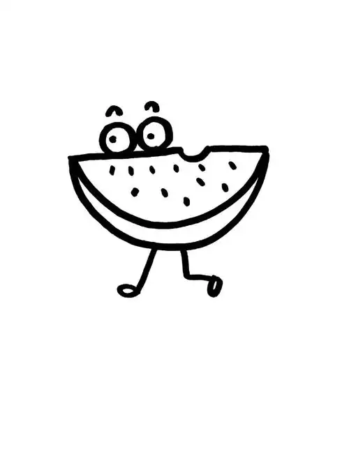 西瓜简笔画炎炎夏日解暑神器