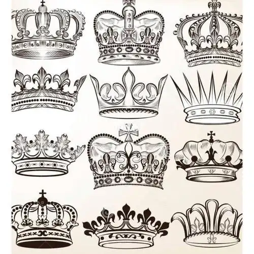 一组皇冠纹身手稿95