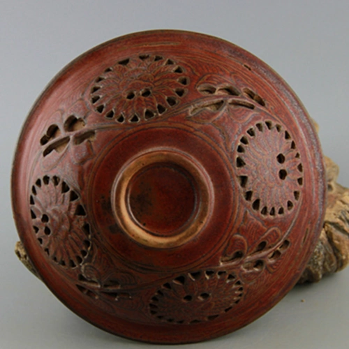 宋耀州窑双层刻花斗笠碗 仿古做旧宋代出土古瓷器碗 古玩古董.