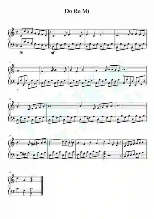 音乐之声《do re mi》钢琴曲谱,于斯课堂精心出品.