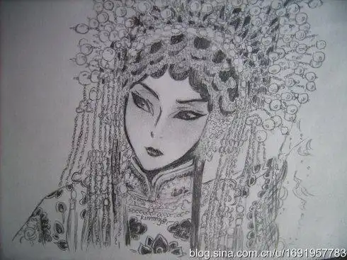 梅兰芳头像的简笔画