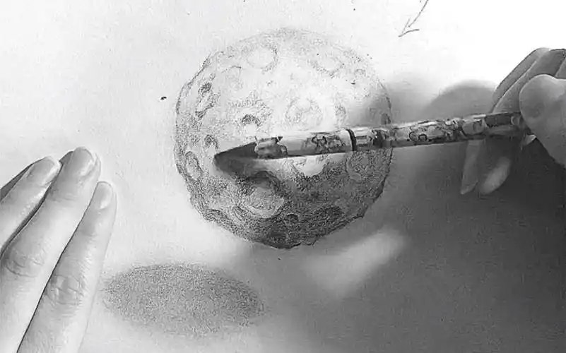 【素描】月球表面绘制过程