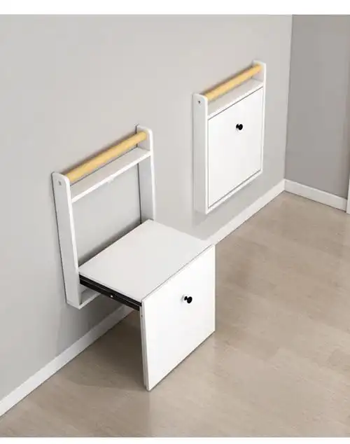 现代简约折叠换鞋凳口挂墙式隐形穿鞋椅入户玄关椅带扶手换鞋凳定制