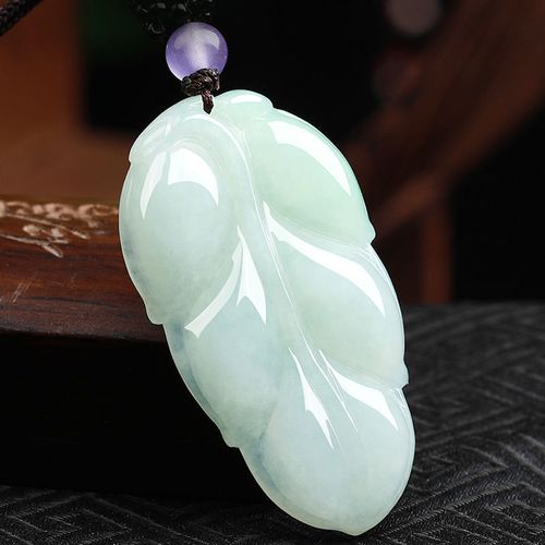 天然缅甸翡翠叶子玉吊坠女玉树叶玉叶子翡翠挂件a货翡翠玉叶玉坠