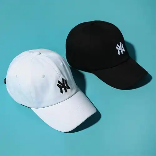 mlb棒球帽小标鸭舌帽ins潮牌街头潮人ny帽子男白色软顶棒球帽小众