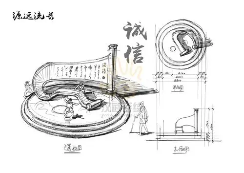 景观雕塑设计线稿草图分享