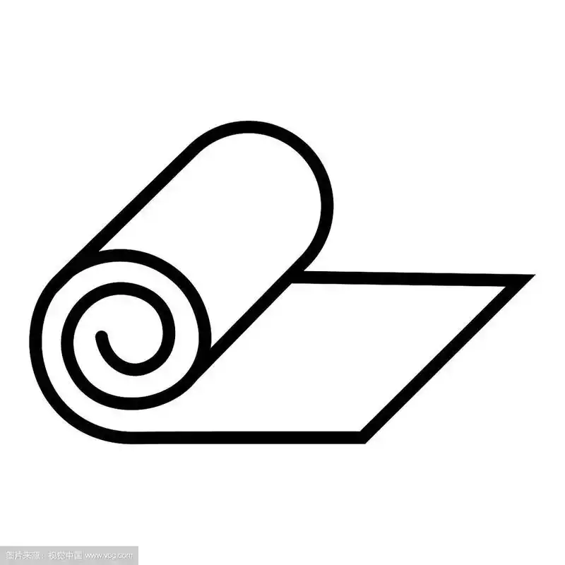 健身垫卷平线标志瑜伽地毯标志