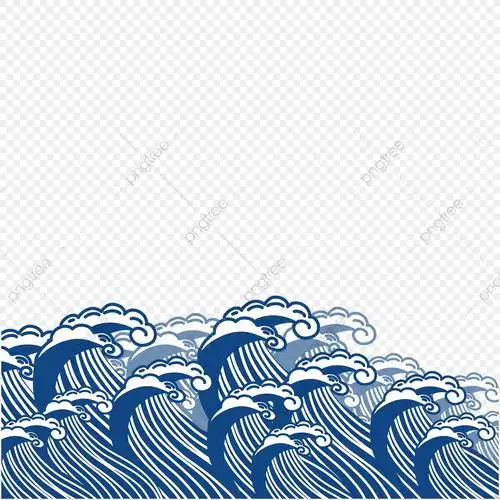 蓝色手绘洪水地图 免费png和psd图片素材