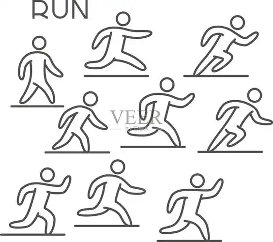 线剪影跑步者.矢量人物运动员.