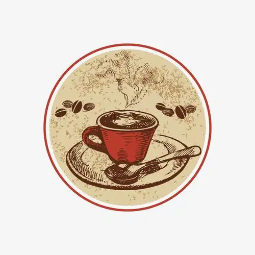 复古插画,创意插画,咖啡,咖啡伴侣,咖啡标识,咖啡图标,手绘