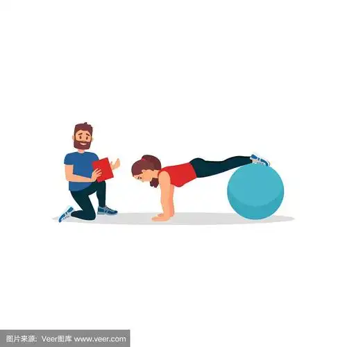 小女孩用健身球做平板支撑运动