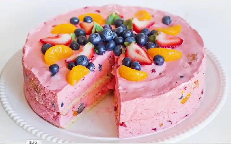 【tatyana】(无烤箱)果冻水果慕斯蛋糕 jello fruit mousse cake-中文