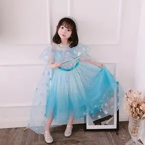 冰雪奇缘公主裙艾莎女童连衣裙儿童春夏季爱沙裙子万圣节儿童服装