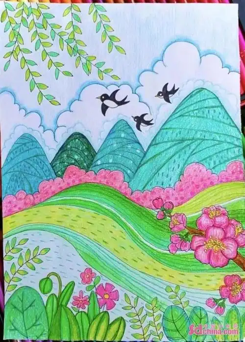 山东嘉祥:小朋友手绘立春节气海报 争做"春的使者"