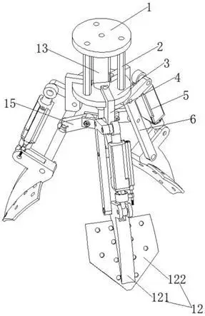 并联连杆液压式石子抓取用机械手爪的制作方法