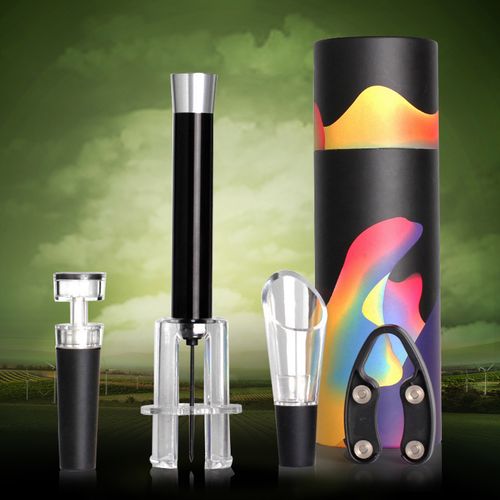 气压式红酒开瓶器4件套葡萄酒启瓶器创意开红酒起子个性开酒器